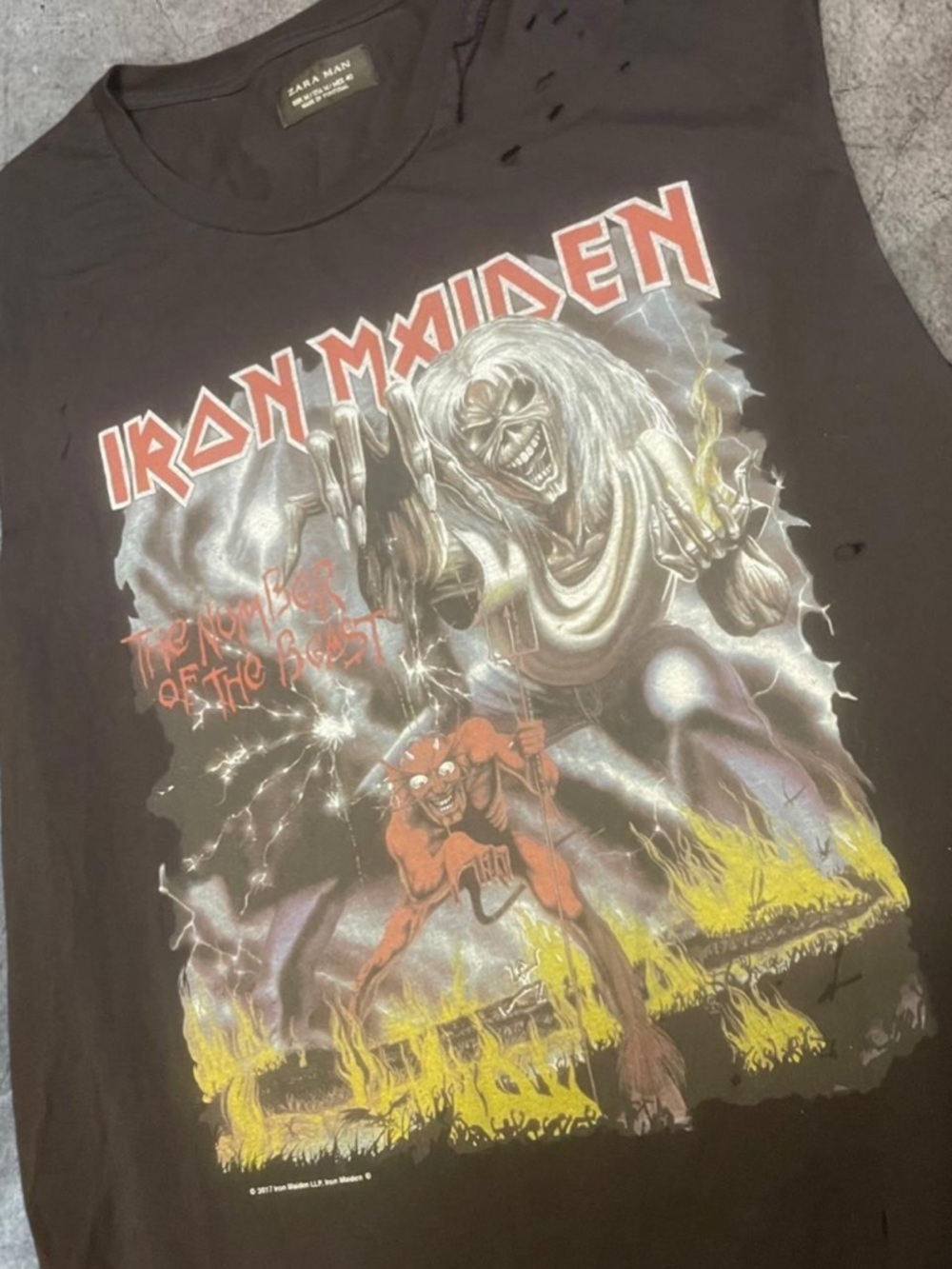 Iron Maiden Black Sleeveless Shirt - Size M